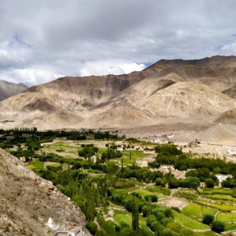 View of a valley in the Ladakh mountains